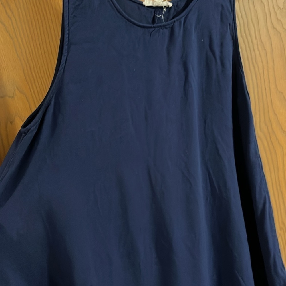 BB Dakota Kenmore Navy Blue Swing‎ Dress Medium - Picture 3 of 9